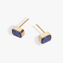 Load image into Gallery viewer, September Emerald-Cut Birthstone Stud Earrings