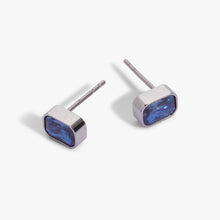Load image into Gallery viewer, September Emerald-Cut Birthstone Stud Earrings