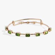 Load image into Gallery viewer, August Birthstone Emerald Cut Bangle