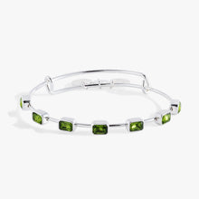 Load image into Gallery viewer, August Birthstone Emerald Cut Bangle