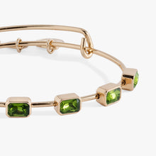 Load image into Gallery viewer, August Birthstone Emerald Cut Bangle
