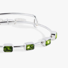 Load image into Gallery viewer, August Birthstone Emerald Cut Bangle