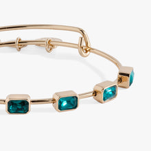 Load image into Gallery viewer, December Birthstone Emerald Cut Bangle