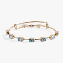 Load image into Gallery viewer, March Birthstone Emerald Cut Bangle
