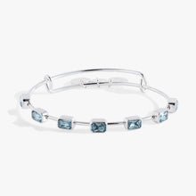 Load image into Gallery viewer, March Birthstone Emerald Cut Bangle