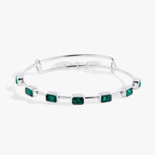 Load image into Gallery viewer, May Birthstone Emerald Cut Bangle