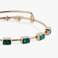 Load image into Gallery viewer, May Birthstone Emerald Cut Bangle