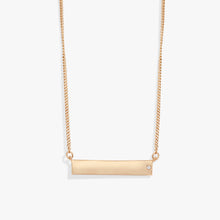 Load image into Gallery viewer, Bar Necklace with Crystal Accent