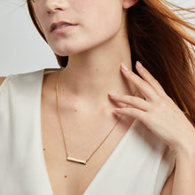 Load image into Gallery viewer, Bar Necklace with Crystal Accent