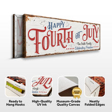 Load image into Gallery viewer, Happy 4th Of July Personalized Canvas Decor | Independence Day Canvas Home Wall Art | Red White And Blue Canvas | Living Room Wall Decor