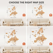 Load image into Gallery viewer, 3D Europe Wooden Map Gold