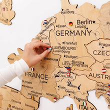 Load image into Gallery viewer, 3D Europe Wooden Map Gold