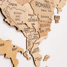 Load image into Gallery viewer, 3D Europe Wooden Map Gold