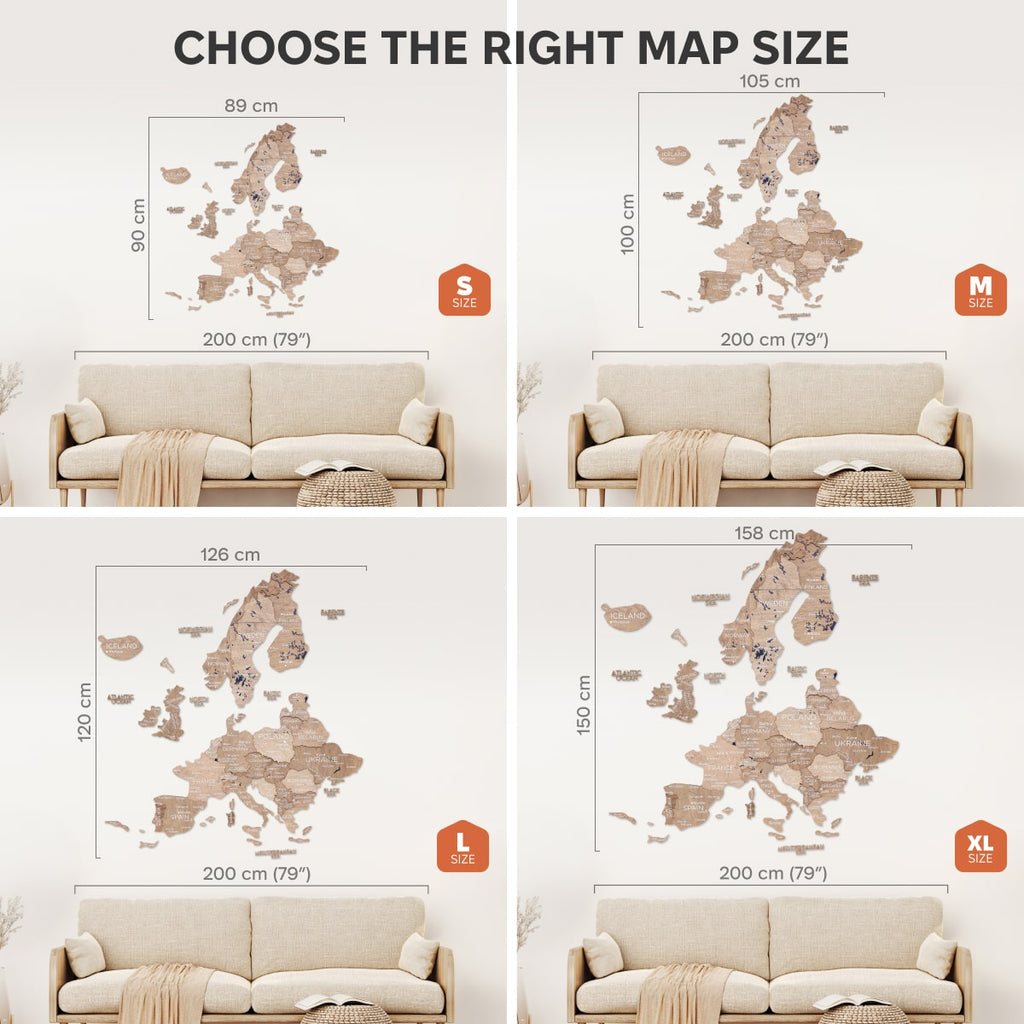 3D Europe Wooden Map Terra