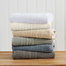 Load image into Gallery viewer, 100% Cotton Checkered Jacquard Bath Towel Set - Giuliana Collection