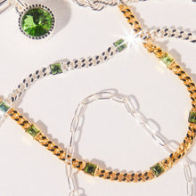 Load image into Gallery viewer, August Birthstone Peridot Curb Chain Bracelet