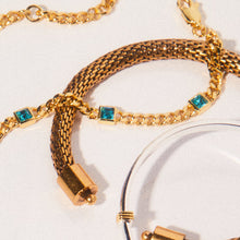 Load image into Gallery viewer, March Birthstone Aquamarine Curb Chain Bracelet