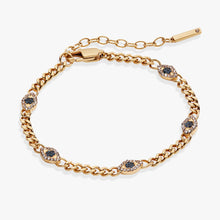 Load image into Gallery viewer, Evil Eye Curb Chain Inline Bracelet