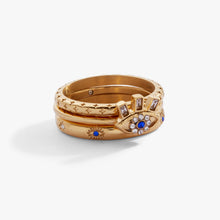 Load image into Gallery viewer, Evil Eye Stacking Ring Set of 3