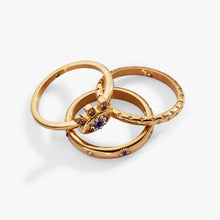 Load image into Gallery viewer, Evil Eye Stacking Ring Set of 3
