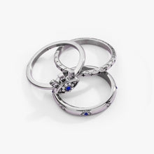 Load image into Gallery viewer, Evil Eye Stacking Ring Set of 3