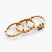 Load image into Gallery viewer, Evil Eye Stacking Ring Set of 3