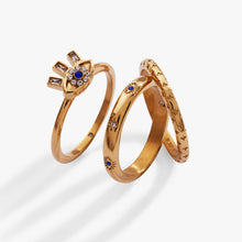 Load image into Gallery viewer, Evil Eye Stacking Ring Set of 3