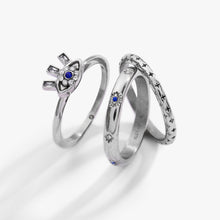 Load image into Gallery viewer, Evil Eye Stacking Ring Set of 3
