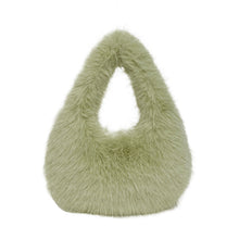 Load image into Gallery viewer, Women's Plush Tote Bag – Soft Oval Handbag for Everyday Casual Use