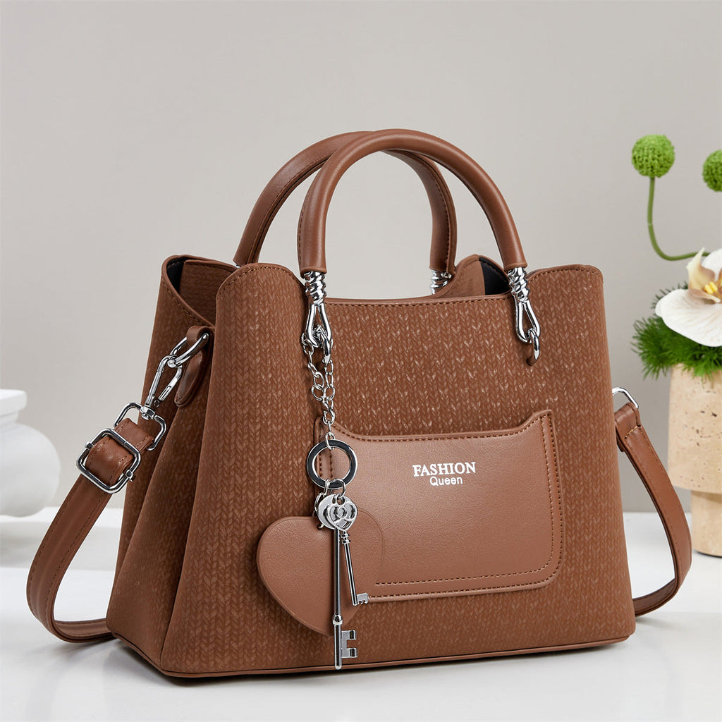 Women's Large Capacity Shoulder Bag – PU Leather Messenger Bag with Multiple Compartments