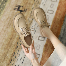 Load image into Gallery viewer, Women's British-Style Lace-Up Leather Loafers | Soft Sole Round Toe Everyday Shoes