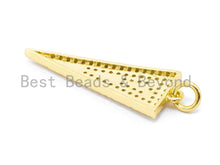 Load image into Gallery viewer, CZ Micro Pave Triangular Pendant/Charm, Cubic Zirconia Charm,31x11mm, sku#F96