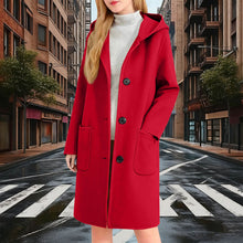 Load image into Gallery viewer, Womens Double-Faced Wool Coat With Hood