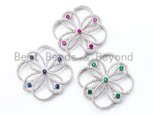 Load image into Gallery viewer, 35mm CZ Micro Pave Focal Flower Pendant, Flower Focal beads, Focal Connector Beads, Fashion Jewelery Findings, SKU#L241