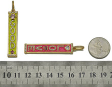 Load image into Gallery viewer, CZ Enamel Good Kiss Love Words On Long Bar Charm, Sku#LK651
