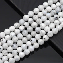 Load image into Gallery viewer, Genuine Tourmalated Blue Moonstone, 6mm/8mm/10mm Round Smoot