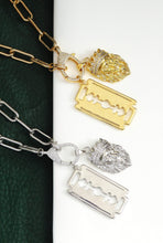 Load image into Gallery viewer, Paperclip Chain Necklace with/without Razor Lion Head, sku#CL05