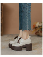 Load image into Gallery viewer, Chunky-Sole Lace-Up Loafers With Thick Chunky Heel | Women's Platform Shoes