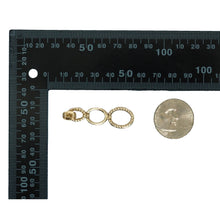 Load image into Gallery viewer, CZ Gold Three Round Circle Link Dangle Earrings, Sku#LD392