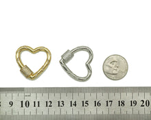 Load image into Gallery viewer, CZ Heart Screw Clasp, Sku#H334
