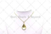 Load image into Gallery viewer, CZ Micro Pave Teardrop Spoon Shape Pendant, 18K Gold Filled Spoon Charm, Necklace Bracelet Charm Pendan,Sku#LK510