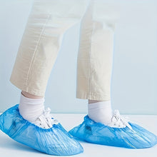 Load image into Gallery viewer, 100-Pack: Disposable Plastic Shoe Covers – Waterproof &amp; Slip-Resistant