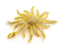 Load image into Gallery viewer, CZ Micro Pave Sunburst Pendant/Charm, Cubic Zirconia Pave Pendant, 30x32mm,sku#F352