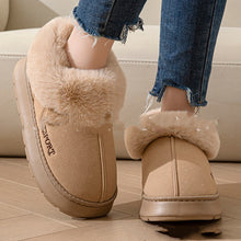 Load image into Gallery viewer, Women's Plush Slippers | Non-Slip Faux Fur Lined Platform Indoor House Shoes