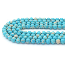 Load image into Gallery viewer, Blue Reconstituted Turquoise Round Smooth Beads, Sku#U1798