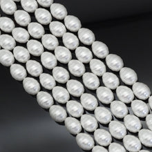 Load image into Gallery viewer, White MOP Carved Drum Shape Beads, 13x16mm, Sku#T163