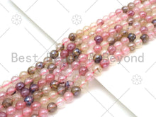 Load image into Gallery viewer, Mystic Godlen Pink Quartz Round Faceted Beads, 6mm/8mm/10mm/12mm Silver Plated  Beads, 15.5'' Full Strand, Sku#UA226