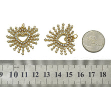 Load image into Gallery viewer, CZ Radical Heart with Sunburst Charm, Sku#L672