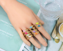 Load image into Gallery viewer, Enamel Lips with Love Word Adjustable Ring, Sku#X294