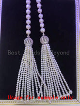 Load image into Gallery viewer, CZ Micro Pave Crown Pendant Tassel Cap/Tassel Head, Rhodium Plated CZ End Cap, sku#F69